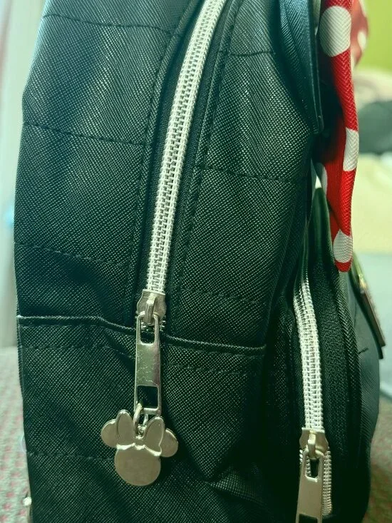 Disney Minnie Mouse Mini Backpack Black Quilted Ears Bow NWT - Picture 5 of 14